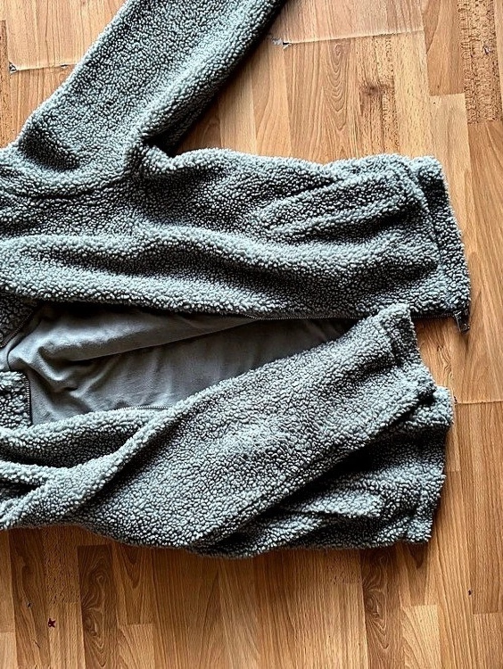 H&M Sherpa Teddy Jacket in Gray Size xl